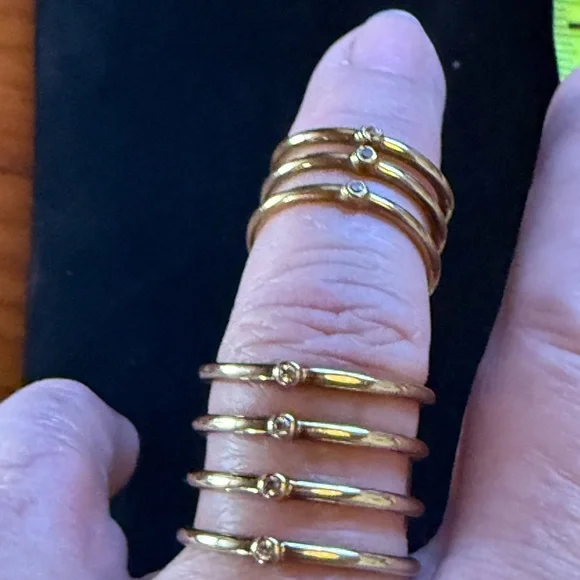 Elegant Gold Stacking Rings - Picture 1 of 3